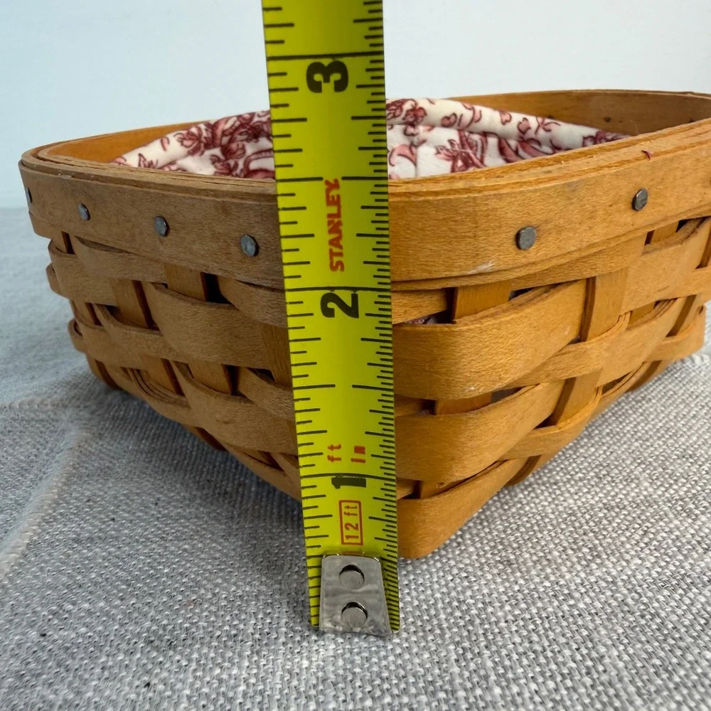 Longaberger 2000 Love Letters Sweetheart Basket & Liner Cottagecore Farmhouse